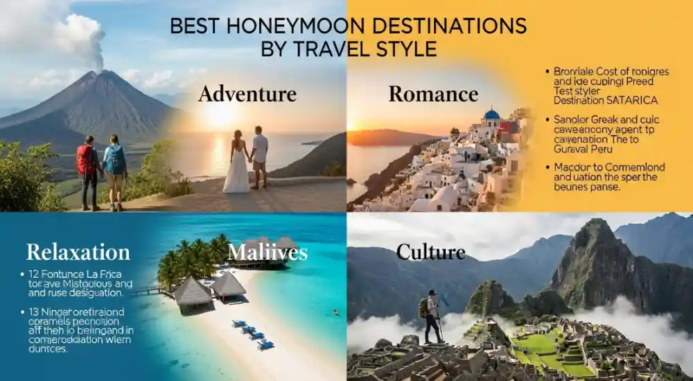 Best Honeymoon Destinations by Travel Style