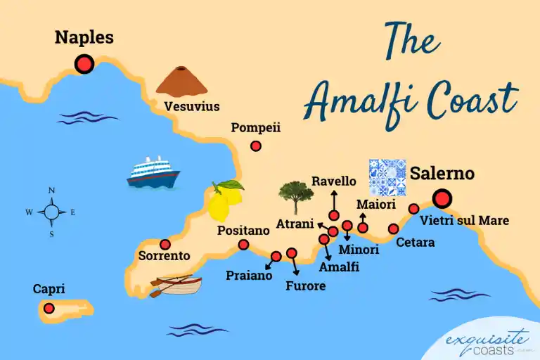 Amalfi Coast Map Overview (How to Read It Like a Traveler)
