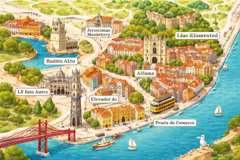 Map of Lisbon Attractions & City Layout