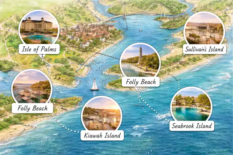 Map of the Best Beach Resorts in Charleston