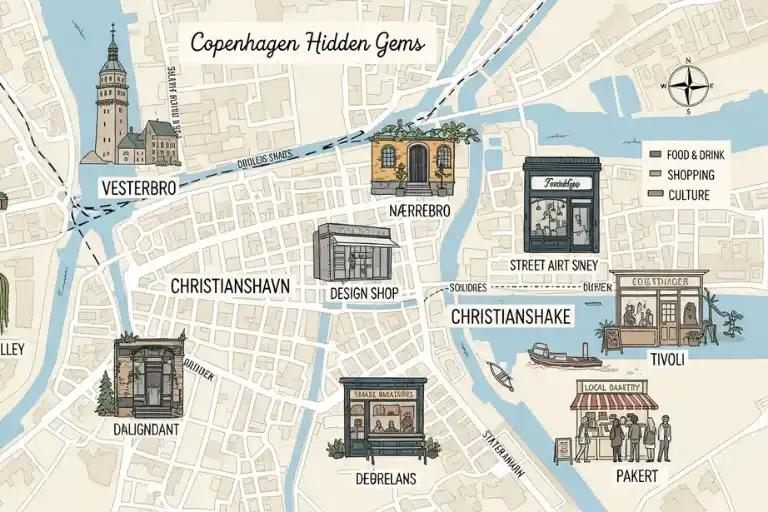 Map of Copenhagen Hidden Gems (Area Overview)