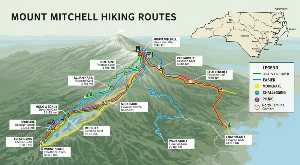 Mount Mitchell Hiking Routes Explained