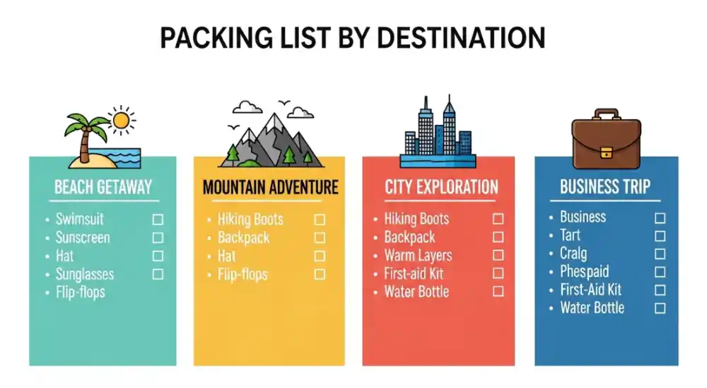 Packing List by Destination