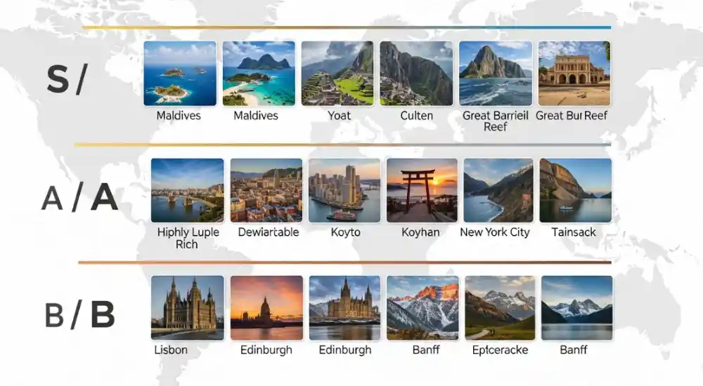 Tier List of Travel Destinations (S _ A _ B)